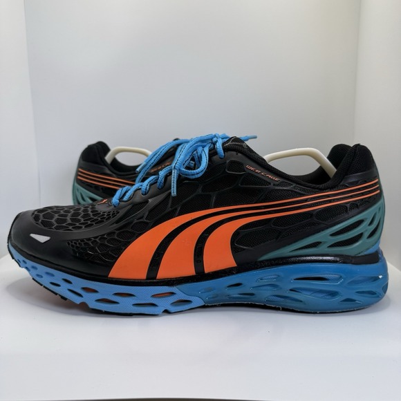 Puma Other - Puma Bioweb Elite Orhtolite Men's 11 Black Blue Orange Running Shoes 186437-07